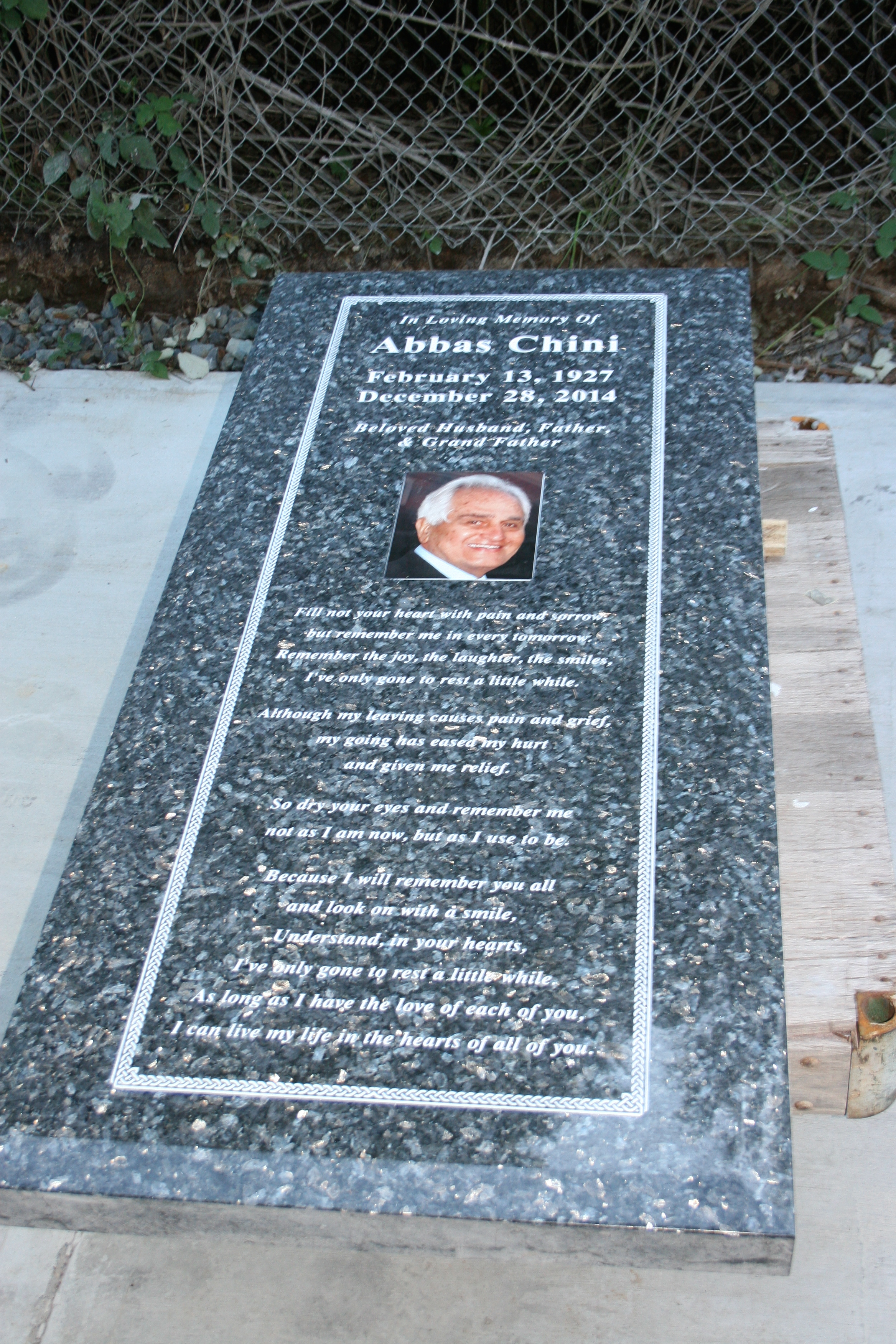 Full Ledger Grave Marker set at Pierce Brothers Valley Oaks Cemetery in