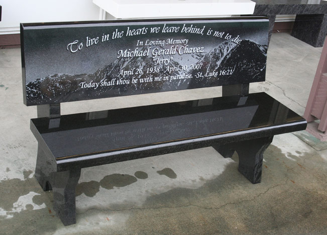 Memorial Bench Portfolio | Granite Benches | Pacific Coast 